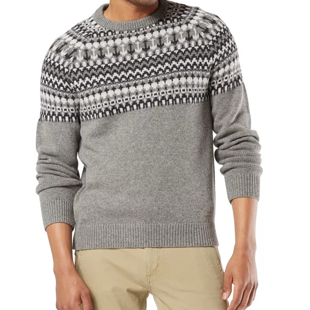 Dockers Men's Alpha Chunky Fair Isle Sweater